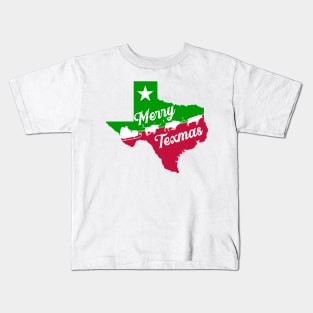 Merry Texmas - Longhorns with Santa Kids T-Shirt